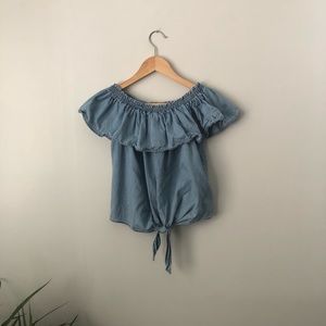 Express Off The Shoulder Denim Top